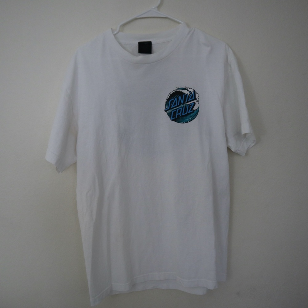 Santa Cruz Skateboards - Wave Dot Men's Santa Cruz T-Shirt - Large - White